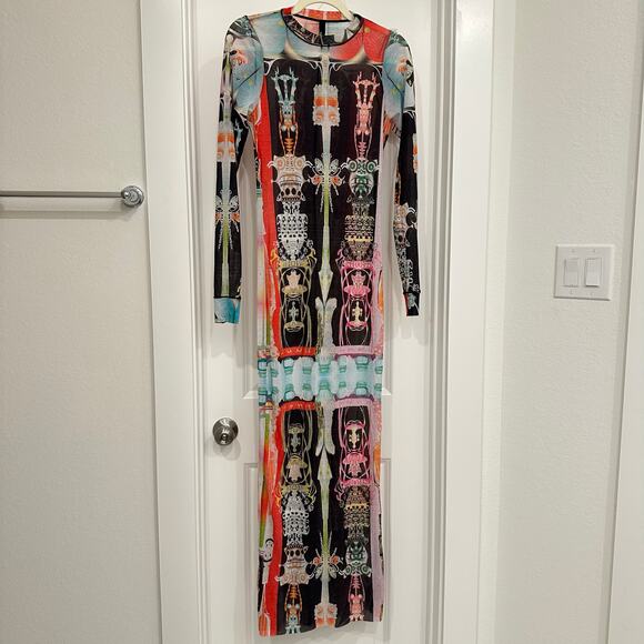 RARE NWT SKIMS Summer Mesh Long Sleeve Dress in Orchid Cabinet Size Large - Picture 5 of 7